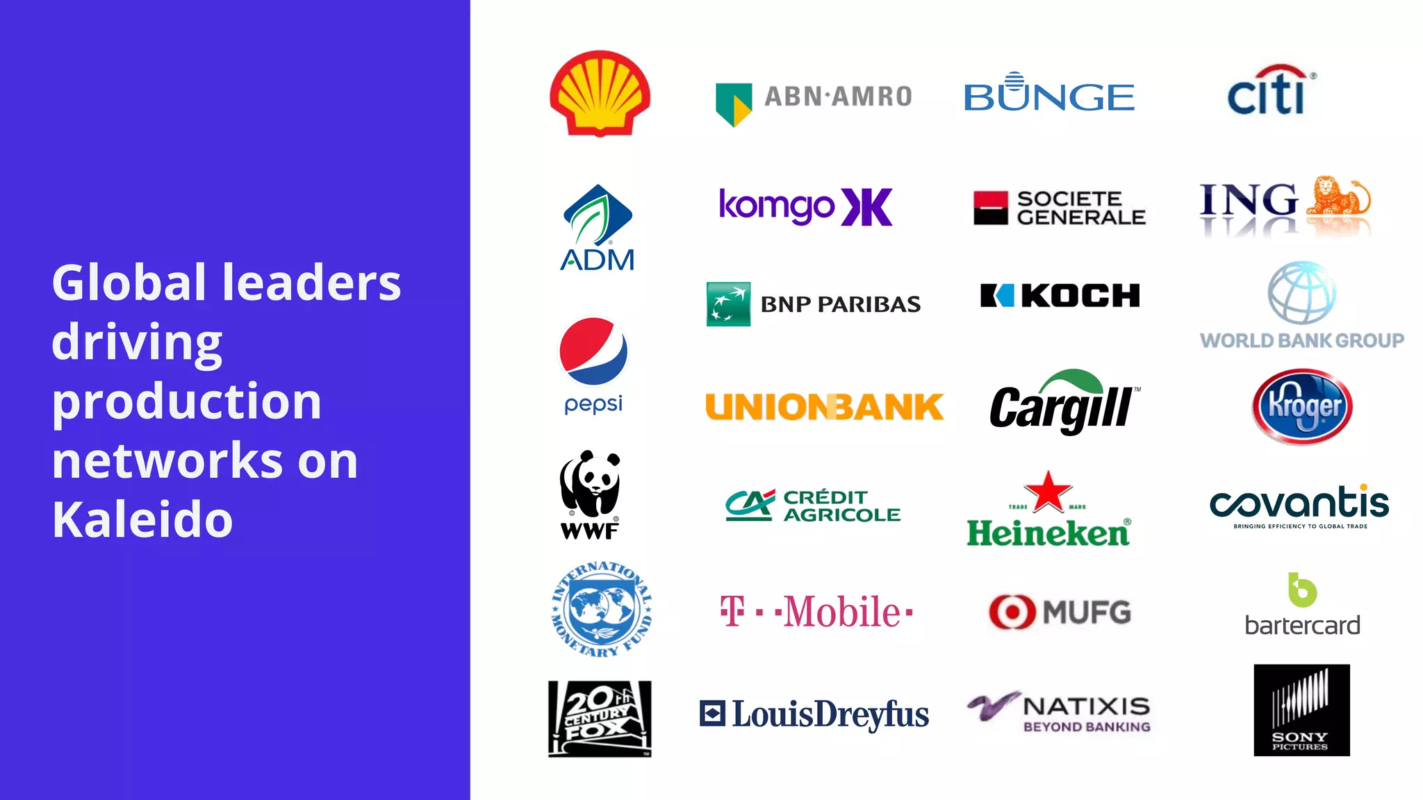 Global leaders
driving
production
networks on
Kaleido
 