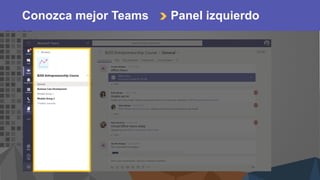 Web UI with highlight
Conozca mejor Teams Panel izquierdo
 