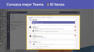 Web UI with highlight
Conozca mejor Teams El lienzo
 