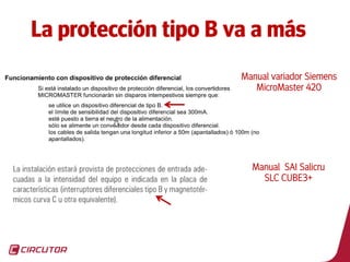 45
Manual variador Siemens
MicroMaster 420
Manual SAI Salicru
SLC CUBE3+
La protección tipo B va a más
 