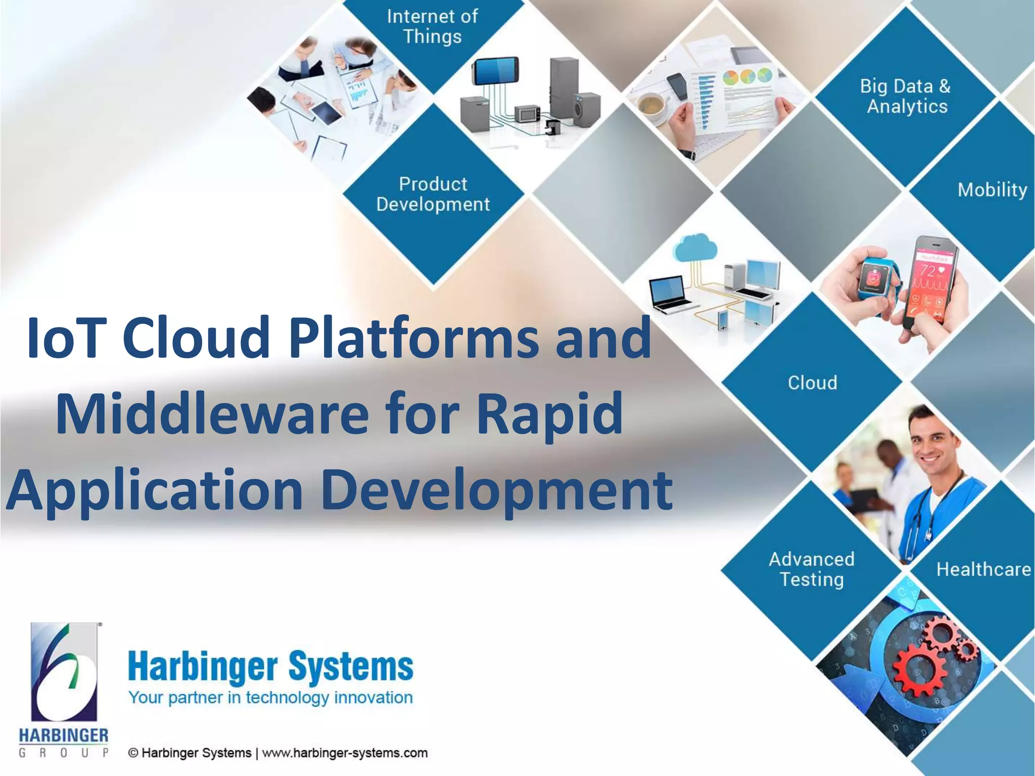 IoT Cloud Platforms and
Middleware for Rapid
Application Development
 
