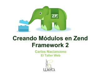 Creando Módulos en Zend 
Framework 2 
Carlos Nacianceno 
El Taller Web 
 