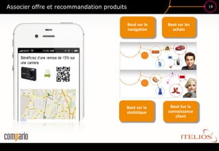 Associer offre et recommandation produits                                18




                                            Basé sur la   Basé sur les
                                            navigation      achats




                                        Basé sur la        Basé Sur la
                                        statistique       connaissance
                                                             client
 