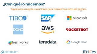 ¿Con qué lo hacemos?
Tenemos las mejores soluciones para resolver tus retos de negocio
 