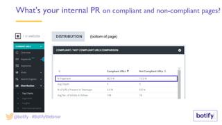 What's your internal PR on compliant and non-compliant pages?
(bottom of page)
@botify - #BotifyWebinar
 