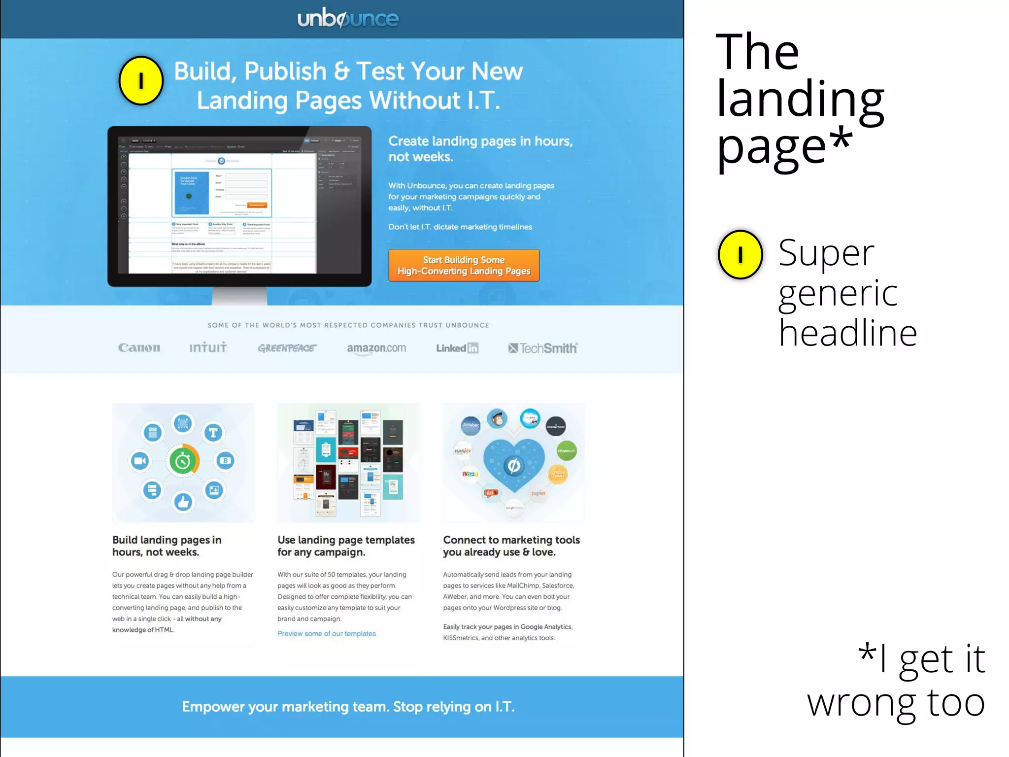 *I get it
wrong too
1
1 Super
generic
headline
The
landing
page*
 