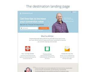 The destination landing page
 