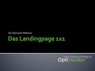 Das Landingpage 1x1 On-Demand-Webinar 