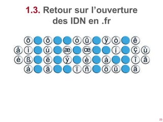 1.3. Retour sur l’ouverture
       des IDN en .fr




                              23
 