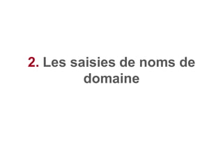 2. Les saisies de noms de
         domaine
 