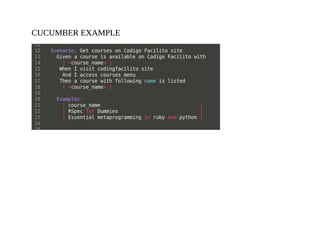 CUCUMBER EXAMPLECUCUMBER EXAMPLE
 