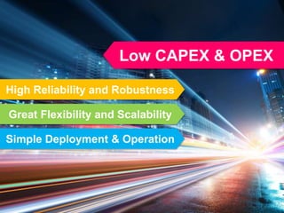 3434
High Reliability and Robustness
Great Flexibility and Scalability
Simple Deployment & Operation
Low CAPEX & OPEX
 