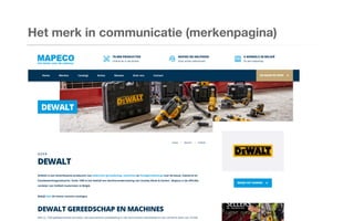 Het merk in communicatie (merkenpagina)
 