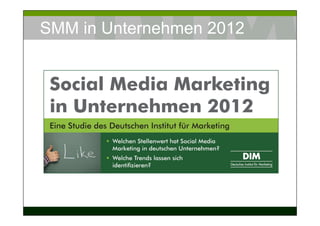 SMM in Unternehmen 2012
 