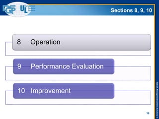 DQS-ULManagementSystemsSolutions©
Sections 8, 9, 10
10
8 Operation
9 Performance Evaluation
10 Improvement
 