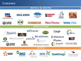 Customers
M E TA L S & M I N I N G
E N E R G Y
A G R I C U LT U R E
 