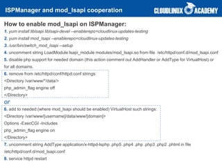 Supercharging your PHP pages with mod_lsapi in CloudLinux OS | PPTX