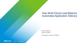 Confidential │ ©2019 VMware, Inc.
How Multi-Cloud Load Balancin
Automates Application Delivery
Nathan McMahon
Solution Architect
Avi Networks, Now part of VMware
 