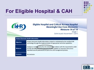 For Eligible Hospital & CAH




                              10
 