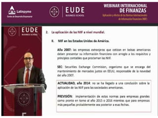 Webinar NIIF Global. APLICACION Y EFECTO