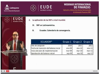 Webinar NIIF Global. APLICACION Y EFECTO