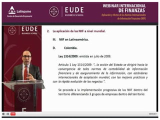 Webinar NIIF Global. APLICACION Y EFECTO