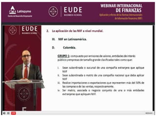 Webinar NIIF Global. APLICACION Y EFECTO