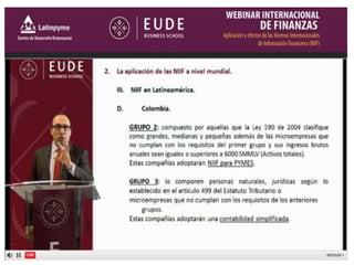 Webinar NIIF Global. APLICACION Y EFECTO
