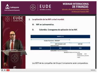 Webinar NIIF Global. APLICACION Y EFECTO