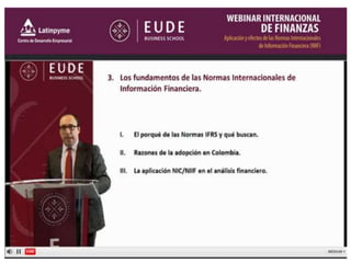 Webinar NIIF Global. APLICACION Y EFECTO