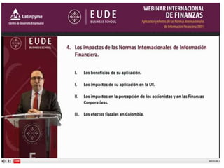 Webinar NIIF Global. APLICACION Y EFECTO
