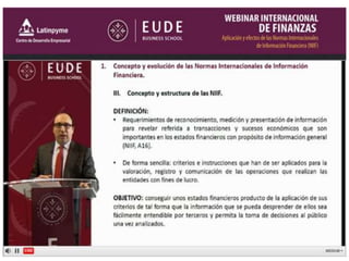 Webinar NIIF Global. APLICACION Y EFECTO