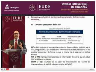 Webinar NIIF Global. APLICACION Y EFECTO