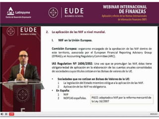 Webinar NIIF Global. APLICACION Y EFECTO