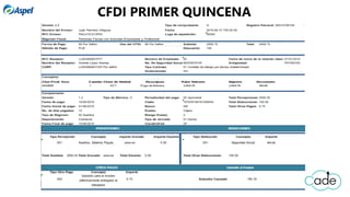 CFDI PRIMER QUINCENA
 