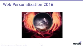 Page 5Marketo Proprietary and Confidential | © Marketo, Inc. 10/15/2015
Web Personalization 2016
 