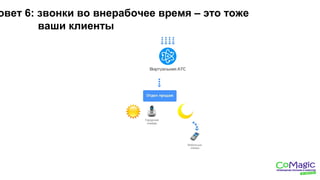 овет 6: звонки во внерабочее время – это тоже
ваши клиенты
 