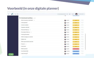 Voorbeeld (in onze digitale planner)
 