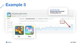 Example 5
App Family Kids:
Doubles App Downloads
Changing App Icon
 
