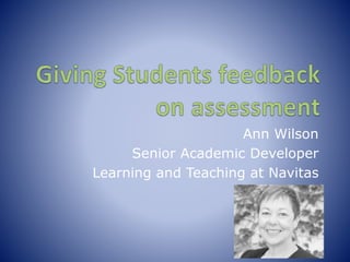 Ann Wilson
Senior Academic Developer
Learning and Teaching at Navitas
 