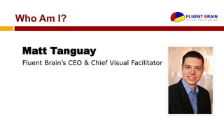 Who Am I?


 Matt Tanguay
 Fluent Brain’s CEO & Chief Visual Facilitator
 