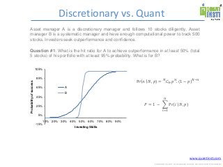 www.quantinsti.com
CONFIDENTIAL. NOT TO BE SHARED OUTSIDE WITHOUT WRITTEN CONSENT.
Discretionary vs. Quant
Asset manager A...