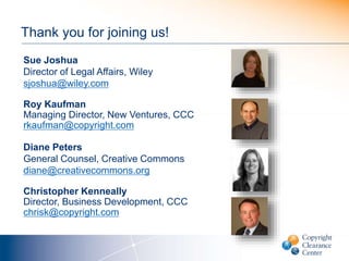 Webinar on open access creative commons