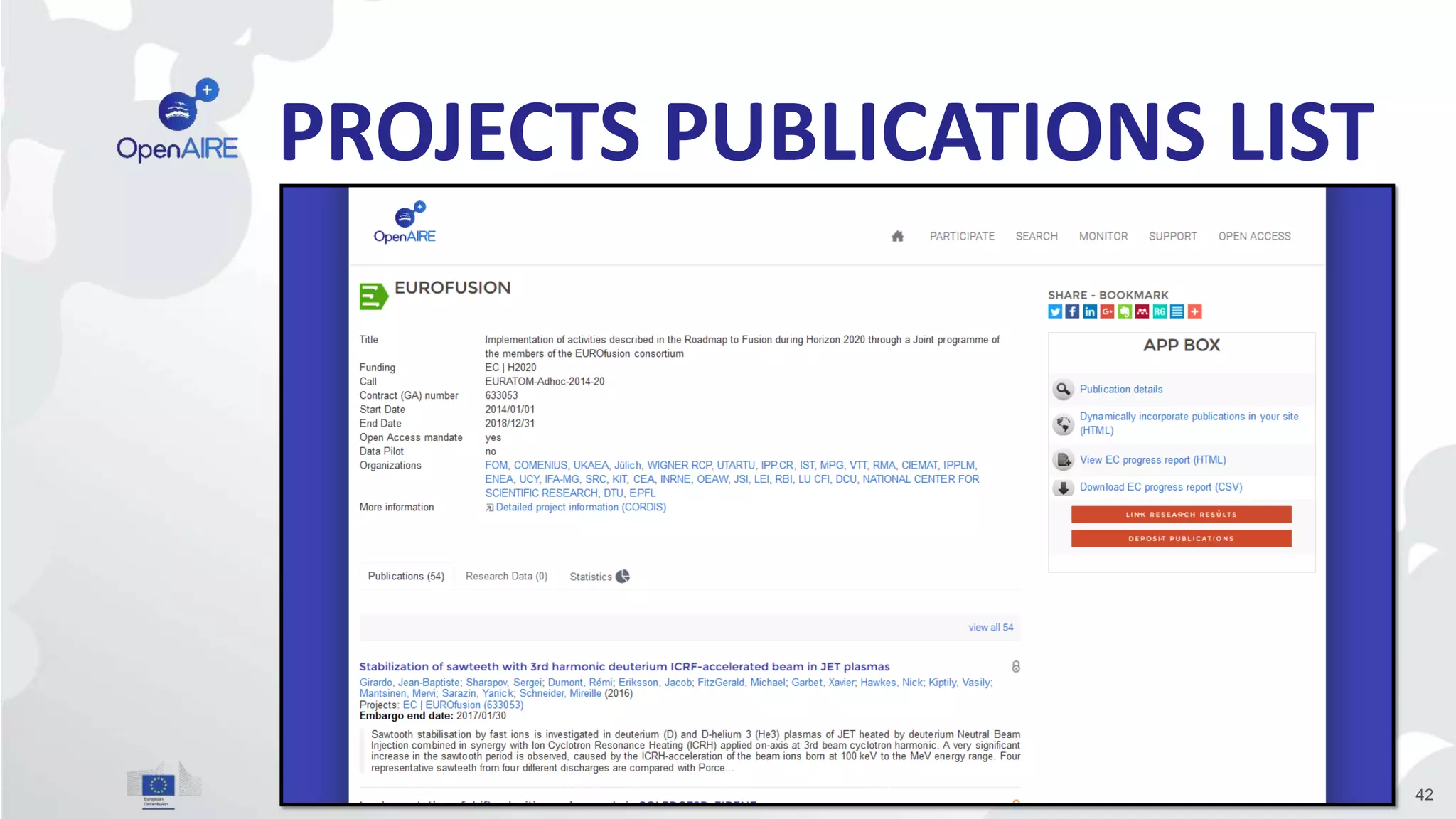 PROJECTS PUBLICATIONS LIST
42
 