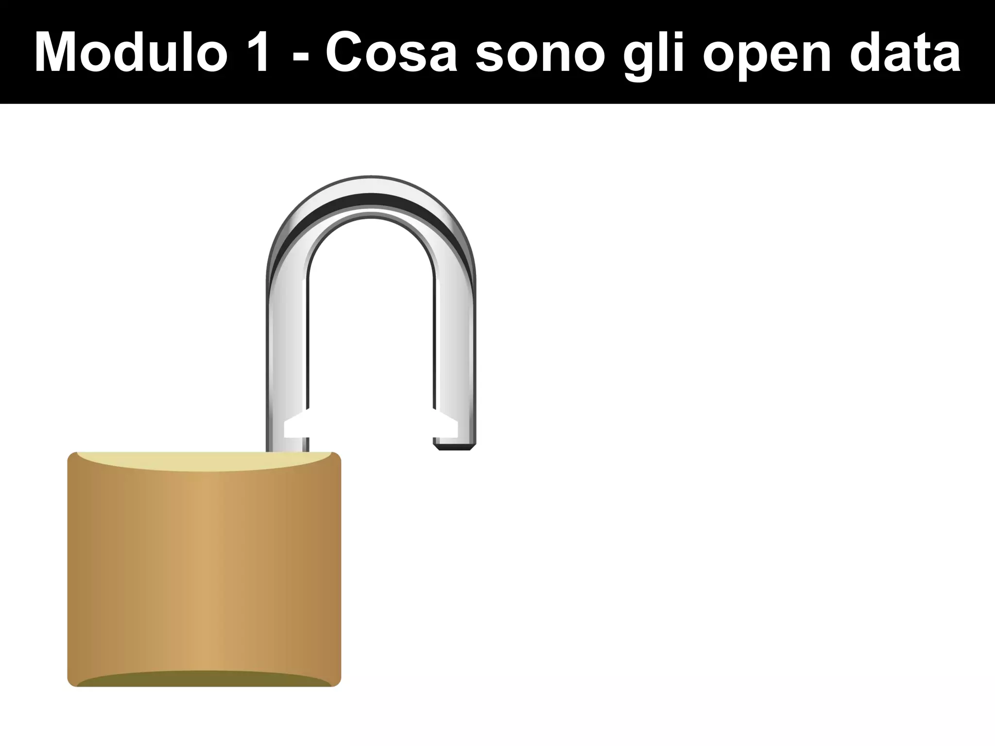 Modulo 1 - Cosa sono gli open data
 