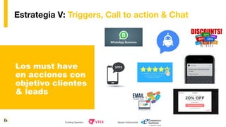 www.escueladeinternet.com.mx
Estrategia V: Triggers, Call to action & Chat
Los must have
en acciones con
objetivo clientes...