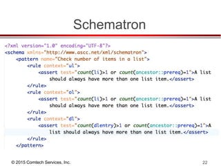 © 2015 Comtech Services, Inc. 22
Schematron
 