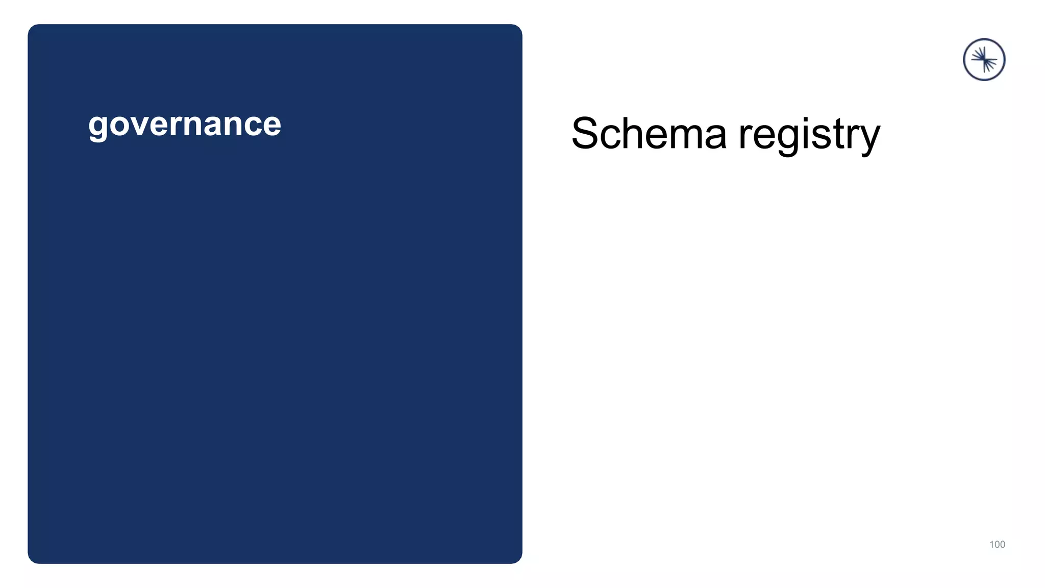 governance
100
Schema registry
 