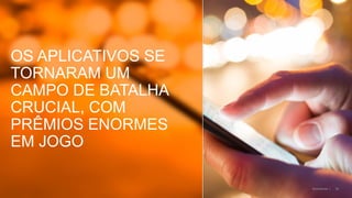 ©comScore | 33
OS APLICATIVOS SE
TORNARAM UM
CAMPO DE BATALHA
CRUCIAL, COM
PRÊMIOS ENORMES
EM JOGO
 
