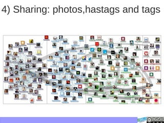 4) Sharing: photos,hastags and tags